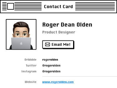 Contact Card card contact retro