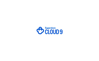 cloud 9 branding cloud design logo logo design market nine supermarket superstore vector