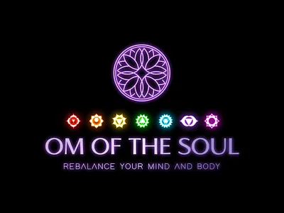 Logo Om Of The Soul branding cbd color design icon design illustration logo logotipo neon reiki sophisticated vector
