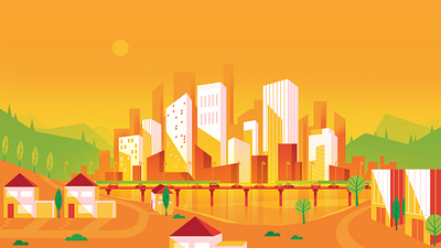 Skyline city day illustration skyline vector