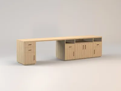 Ben's Desk 3d c4d desk furniture media console midcentury model wood
