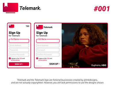 DailyUI #001 | Telemark Sign Up 001 100daychallenge app dailyui design illustration logo telemark ui