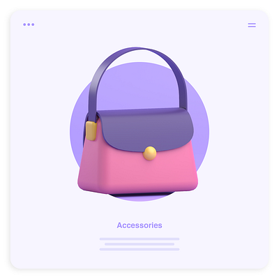 3D ILLUSTRATION ICON LOGO WOMEN BAG 3d icon 3d ilustration app design fashion icon illustration ui ux web website