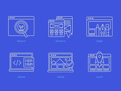 Web Design & Development Process Icons icon icon design icon set iconography ui ui design