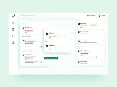 Notifications and Messages - Web App Design dashboard dekstop design figma flat message minimal notification ui ui design ux ux design web web design website