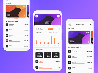 Financial application design gradient graphic minimal ui ux