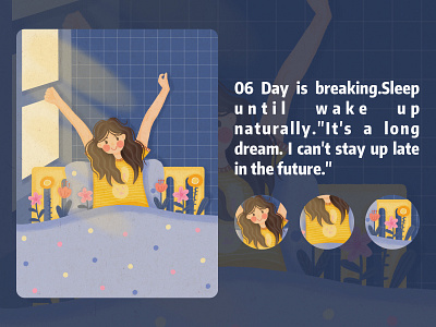 good night story6 dream girl goodnight illustration wake up