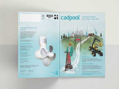 Cadpool Course Calendar 2020 - Cover 3d adobe antihero archicad autodesk bifold blender brochure character design consultant engineer finland helsinki humour innovation photoshop print schedule timetable