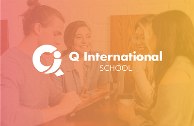 Q International School branding california college esl international students logo