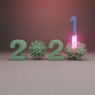 Slamming into the new year! 2020 2021 3d 3d art after affects animation blender blender 3d branding design eevee happy new year illustration motion new year virus xav