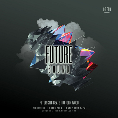 Future Sound Flyer abstract abstract art album album art download flyer futuristic graphic design graphicriver instagram poster psd template