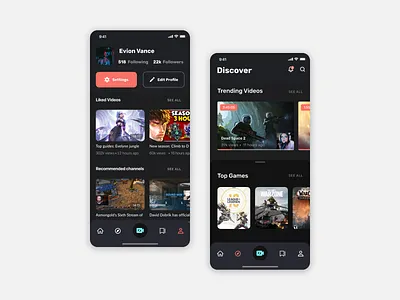 Stream labs - Mobile App concept concept app dribbble app figma game ios ios mobile app mobile stream streamers ui ux design uidesign
