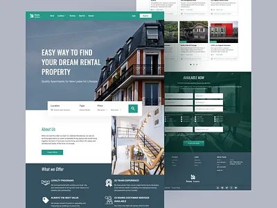 Dream Residence - Real Estate Property apartment architecture house landingpages real estate agency real estate website realestate ui ui design uiux webdesign website design