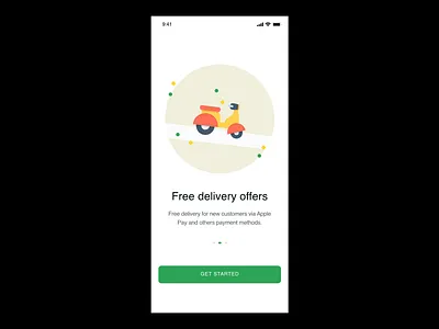 Foodly Delivery Cart design flat illustration ui vector