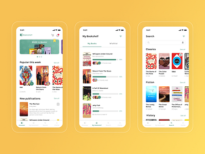 Bookshelf - Reading App books books app reader reading reading app ui ui design uidesign uiux