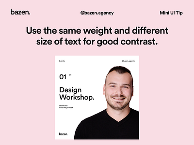 Mini UI Tip - High typography contrast bazen agency contrast design tip design tips layout design layoutdesign typeface typographic typographic design typography typography art typography contrast typography design typography poster ui ui design uidesign uiux