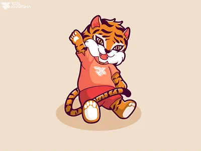 Animal Tiger Chibi Mascot Character 1 animal character chibi design illustration logo mascot mascotlogo tiger vector