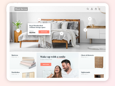 Wood Service clean colorful ecommerce eshop furniture store ipad mobile responsive