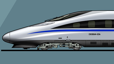 CRH380AM blue locomotive rail railway train