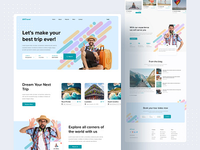 Travel Web UI Exploration 2021 trend agency clean colorful creative design design studio design system dribbble best shot figma landing page minimalist popular popular design travel ui uiux web web design website