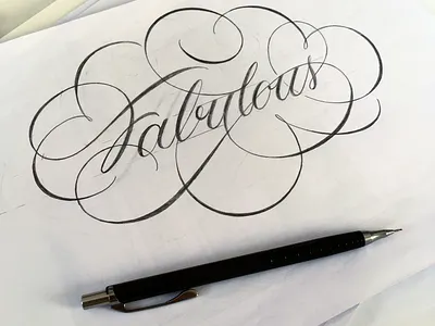 Fabulous flourishes lettering sketch