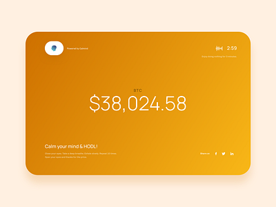 Calmind & Bitcoin bitcoin clean crypto design minimalist product simple ui ux webdesign website