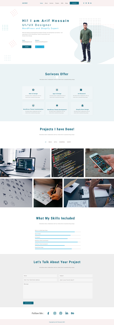 Portfolio UI landing page design minimal ui portfolio design uiux