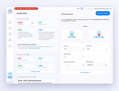 Actus Portocol - DeFi instruments blockchain branding defi finance ui ux