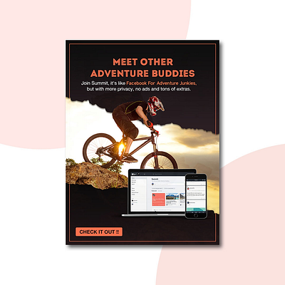 Meet Other Adventure Buddies Banner Design adventure banner banner design bannerbazaar creative banner cyclist design social media banner