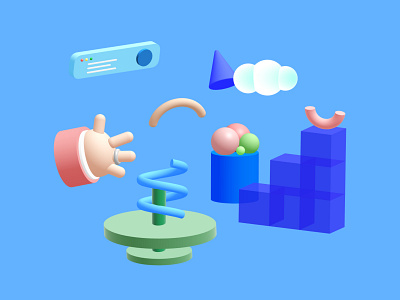 3D Objects 3d 3d art 3ddesign 3dobject art blue cube design illustration vector