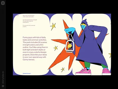Canny Illustrations 🧙 canny characters colorful contrast design illustration product storytale ui vector web