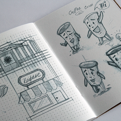 Mr.Cup Re-Branding & Product Design Sketches branding branding agency branding design coffee cup coffee cup design graphic design illustraion illustrations illustrationsketch print print design printmaking redbrand