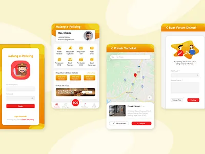 Malang e-Policing app art design flat graphic design illustration illustrator ui ux