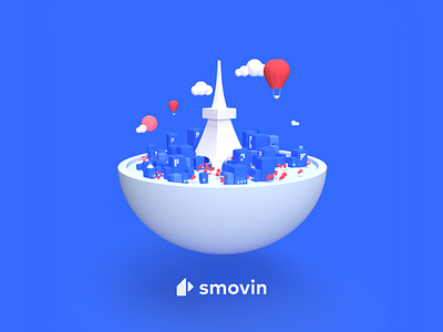 Smovin tackles France 3d 3d art branding colors design france illustration ui