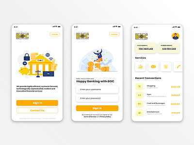 Application Redesign of Bank of Ceylon banking banking app design design art designer developer emoney minimal money online banking srilanka ui ux uxdesign