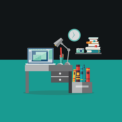 Work desk illustration for Mr.Cup brand identity branding branding agency design illustration illustration design weare working desk