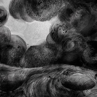 Storm abstract bw concept illustration ink inktober monochrome painting paper procreate traditional art