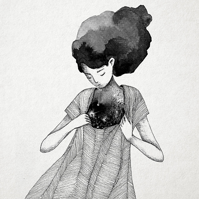 Look inside bw concept illustration ink inktober line art monochrome paper pen traditional art
