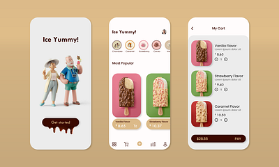 Ice cream app adobexd app design ui