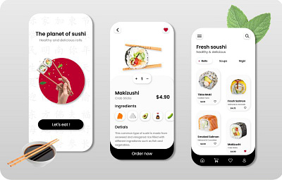 Sushi app adobexd app design food sushi ui