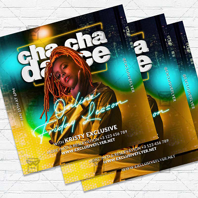 Cha Cha Dance - Flyer PSD Template club design club flyer latin latin dance latin party party flyer party night party psd psd club flyer sexy night