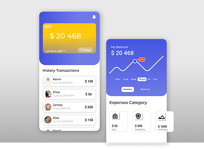 Financial adobe xd design figma frontend illustration mobile app mobile ui ui uiuxdesign vector