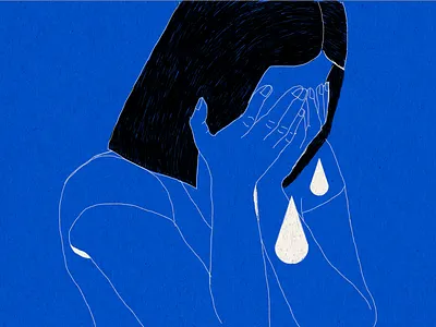 i'm black and blue cry emotions illustration tears woman