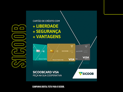 Criação de campanha digital para o Sicoob branding design