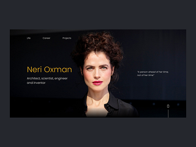 Landing page - Neri Oxman design landing page landing page design minimal ui ui design ux