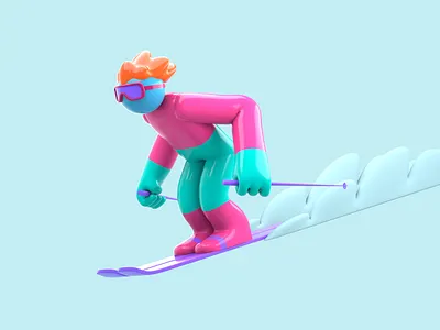 Skiing 3d art 3d illustration art artist artwork character character design characters colour creative daily design designer drawing graphic design illustration mountains skiing snow winter