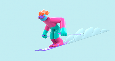 Skiing 3d art 3d illustration art artist artwork character character design characters colour creative daily design designer drawing graphic design illustration mountains skiing snow winter