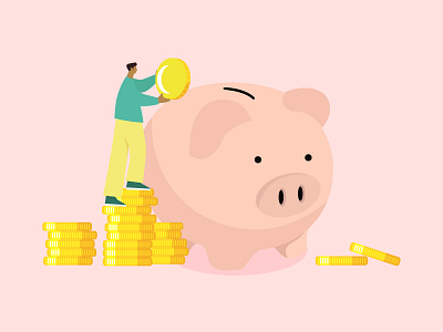 Piggy Bank design illustration piggybank