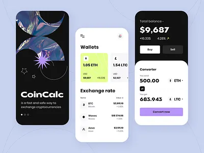 Cryptocurrency exchange - Mobile app app arounda bank concept crypto app figma finance fintech graph illustration interface mobile app money notification product design save money startup statistics transaction ux