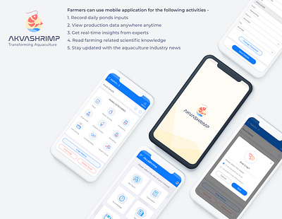 Akvashrimp branding design farming mobileapp shrimp ui ux